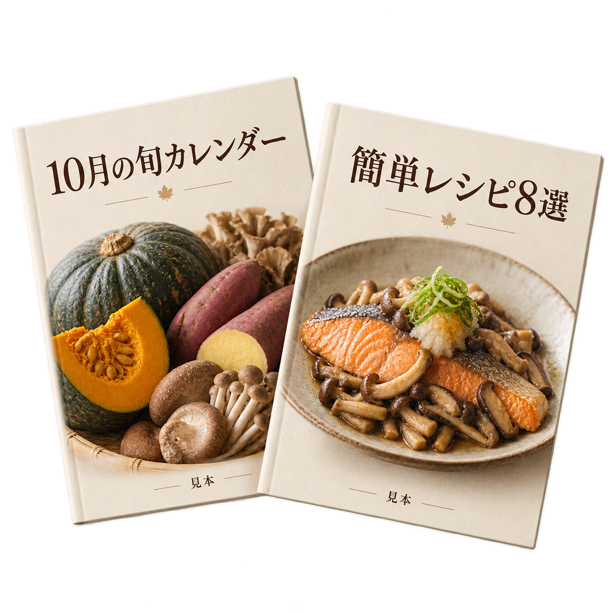 10月の旬カレンダーと簡単レシピ8選の表紙イメージ